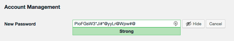 new wordpress password
